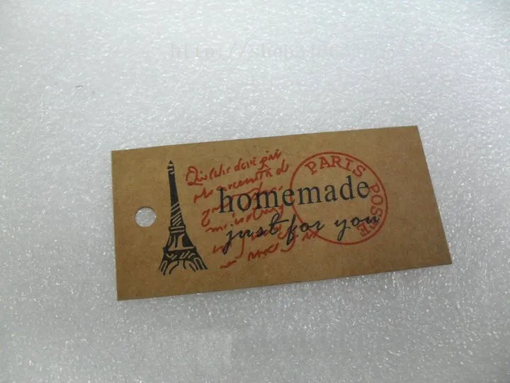 

Free shipping DIY ZAKKA home made Kraft paper tags bookmark card mood message card Eiffel Tower 100pcs/lot