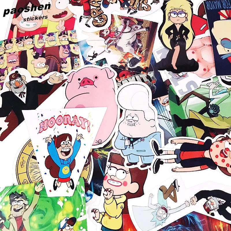 Забавные водонепроницаемые наклейки для ноутбука аниме Gravity Фолс 25 шт./лот