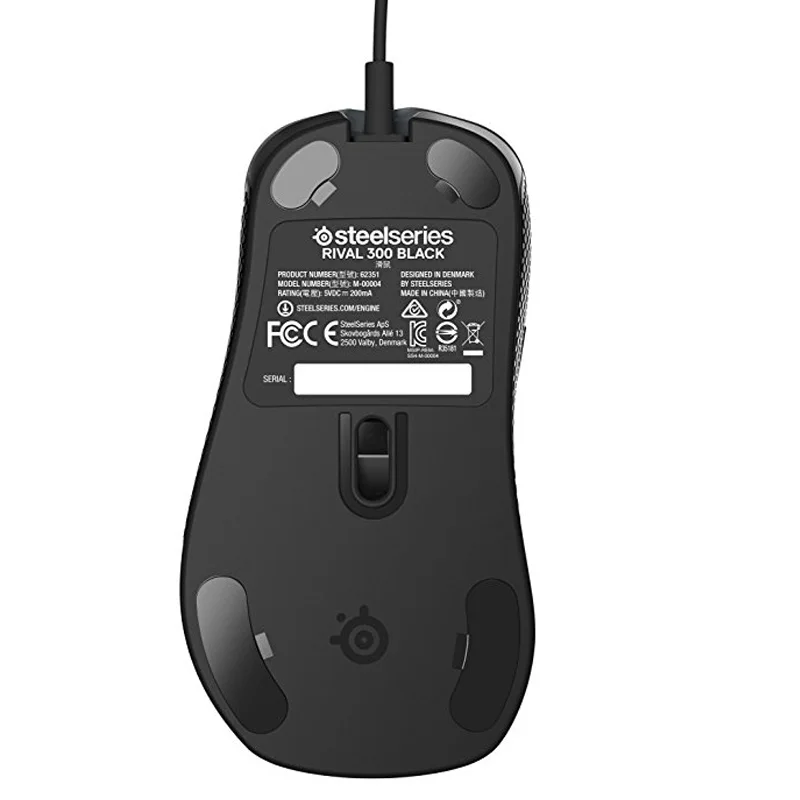 Оригинальная Steelseries Rival 300 6500 dpi оптическая игровая мышь Мыши серебристого цвета USB Проводная для FPS RTS MMO Gamer