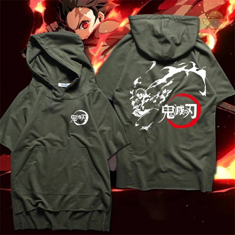 Аниме Demon Slayer: Kimetsu no Yaiba Kamado Tanjirou модная косплей футболка с капюшоном Повседневная