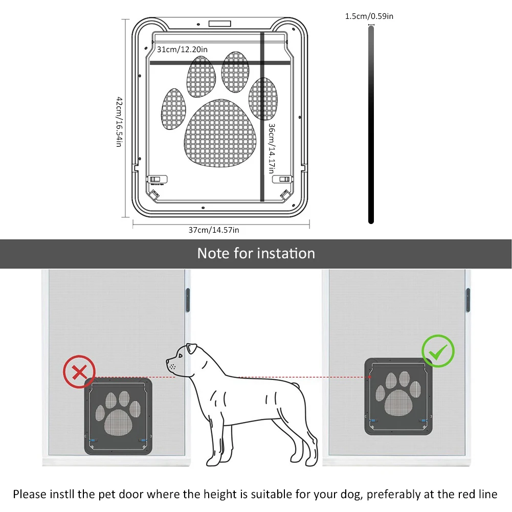 

Pet Dog Cat Door Multifunction Magnetic Automatic Lock Pet Door Innovative Gauze Window Door For Dogs Cats