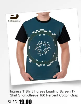Ingress футболка Ingress ENT футболка негабаритная модная графическая футболка с принтом Мужская полиэстер футболка с коротким рукавом