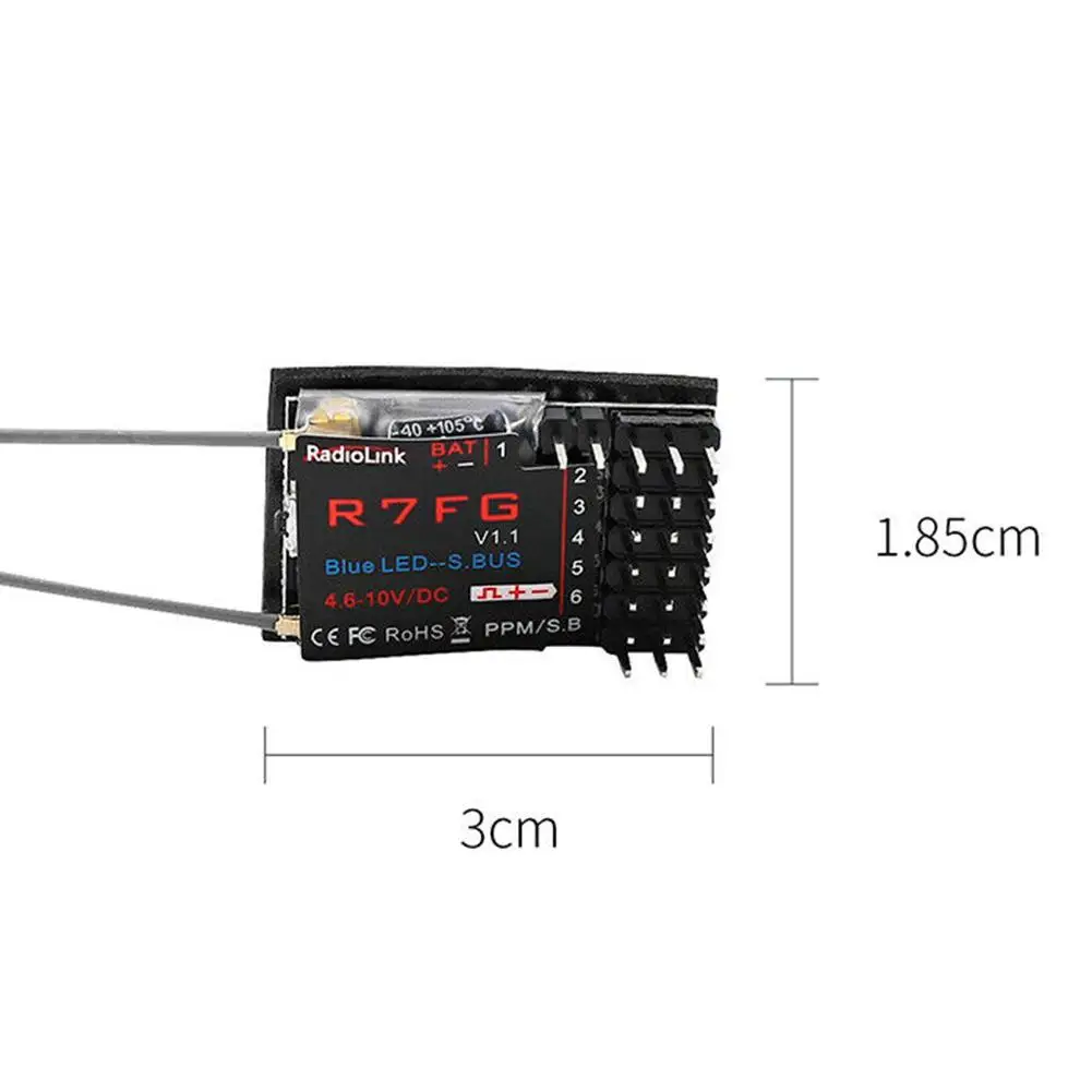 Радиоприемник R7FG 2.4GH 7CH двойной антенный приемник для RC RC6GS/RC4GS/RC4G/RC3S/T8FB