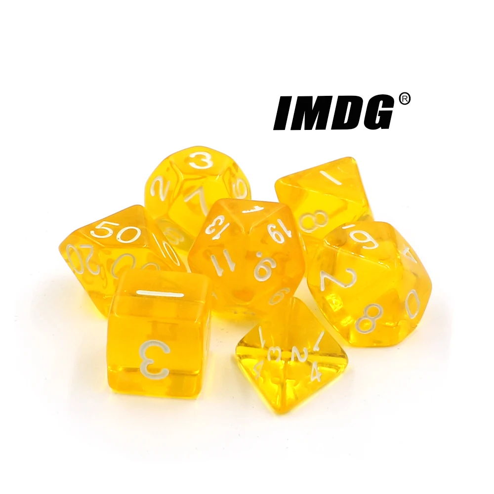 IMDG Новые 7 шт./компл. творческие RPG игровые кубики многогранные Акриловые Кубики DND