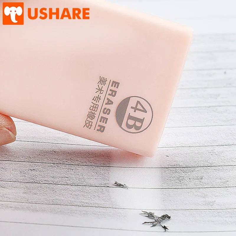 USHARE 12 шт. мягкий прочный красочный резиновый ластик для студентов живопись искусство специальный ребенок 4B ластик офисные школьные канцелярские принадлежности