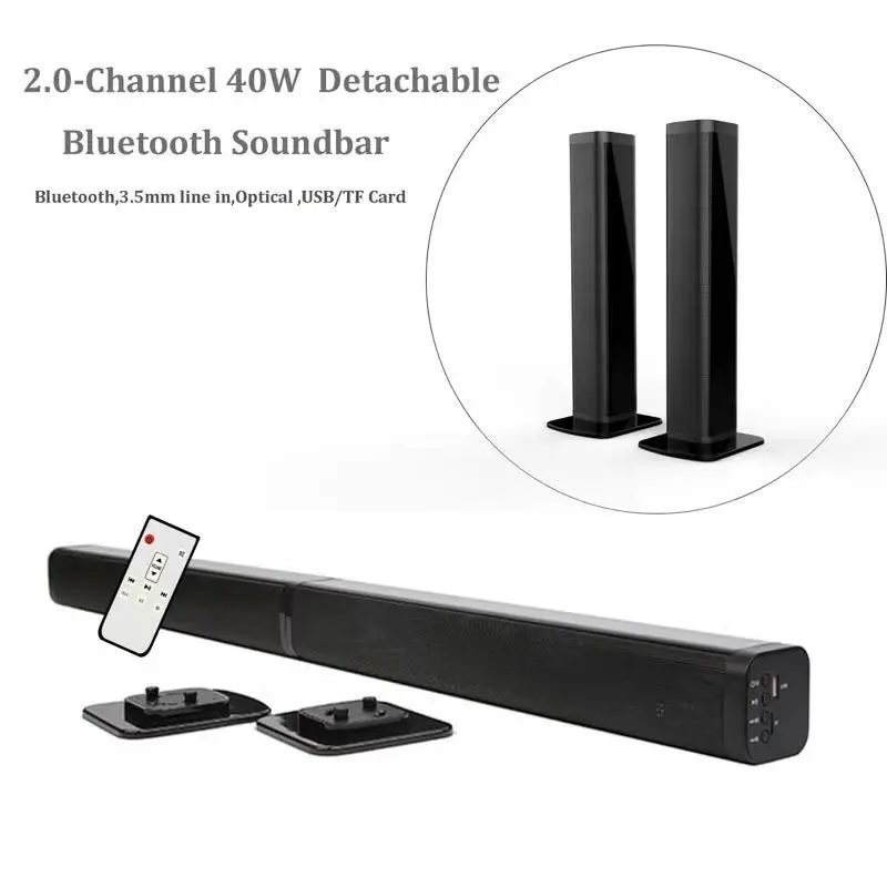 Sounderlink 2.1CH Bluetooth ТВ Саундбар с сабвуфером оптический USB TF vitual 3D объемный звук Система домашнего кинотеатра