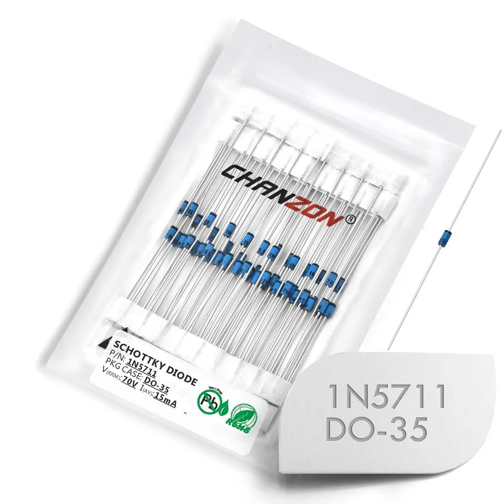 (50 шт.) выпрямительные диоды 1N5711 Schottky 15mA 70 V DO 35 Axial 1N IN 5711 IN5711 15 mA вольт|rectifier diode|schottky