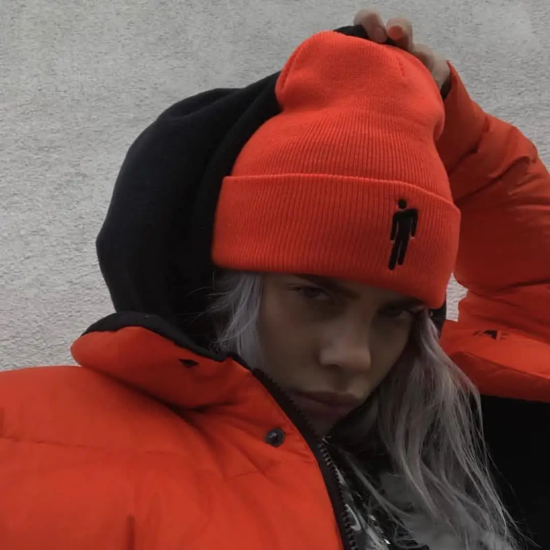 Прямая поставка Billie Eilish Blohsh хлопковые повседневные шапочки для мужчин и женщин, вязанная зимняя шапка, одноцветная шапка в стиле хип-хоп, Кепка унисекс