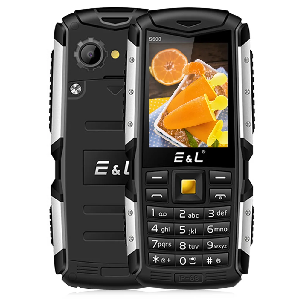 Оригинальный EL S600 IP68 Quad Band телефон 2.4 дюймов Dual SIM карты Водонепроницаемый
