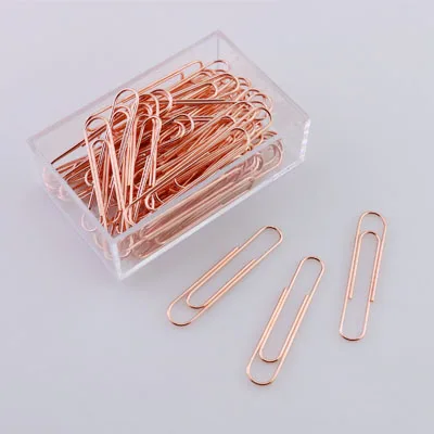 rose gold 50mm Пачка розовое золото Модный зажим для бумаги металлические скрепки фото зажим скрепки для бумаг декоративный подарок стационарные канцелярские товары H0089 - Цвет: rose gold 50mm