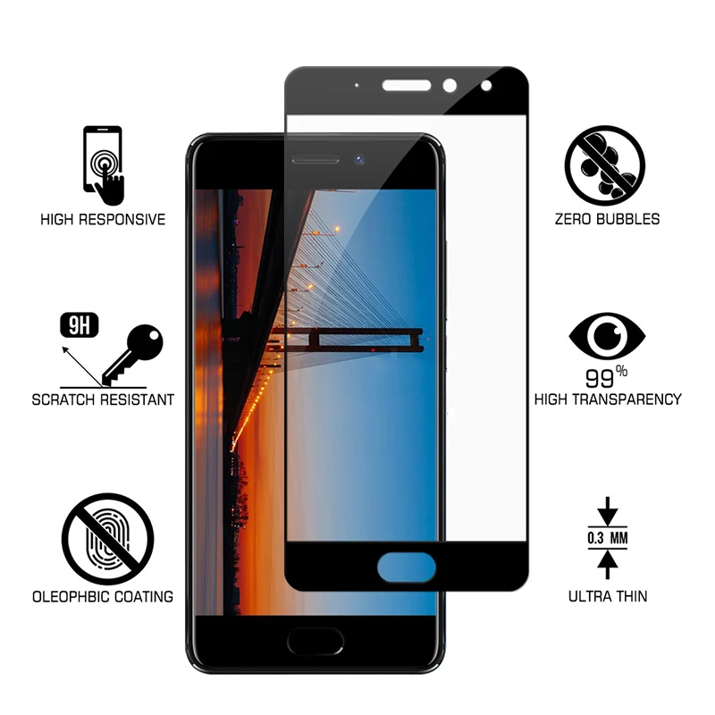 Полное покрытие экрана протектор для Meizu PRO 6 закаленное стекло PRO6 PLUS + 9H 2.5D анти