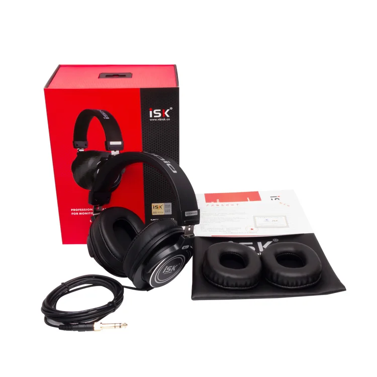 Оригинальные ISK MDH8000 наушники для мониторинга стерео HiFi DJ fone de ouvido динамическая профессиональная студийная бас гарнитура Auriculares - Цвет: Black Retail Box