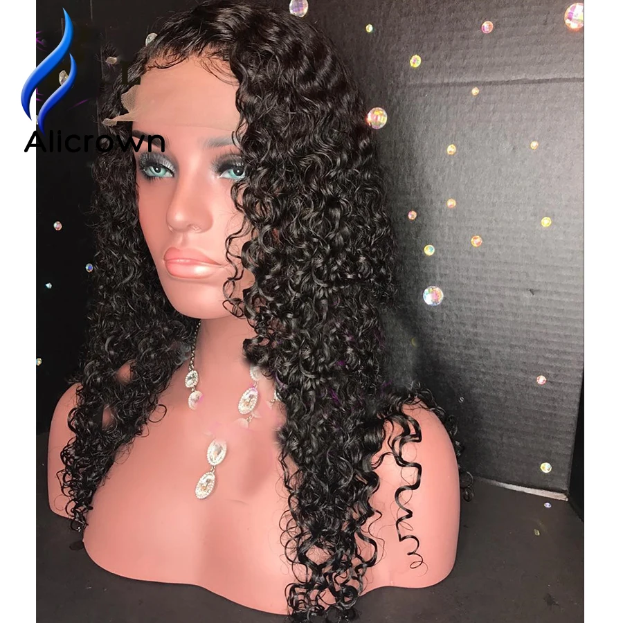 Парик для волос Remy 13 х6 дюймов с глубокой кудрявой кружевной передней