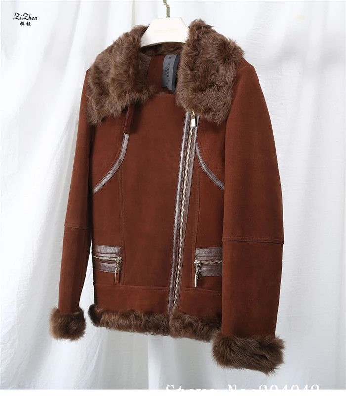 ZiZhen Genuine Leather Natural Wool Liner Shorts Jacket New Fashion Winter Woman Woolen Real Fur Coat 181108-2