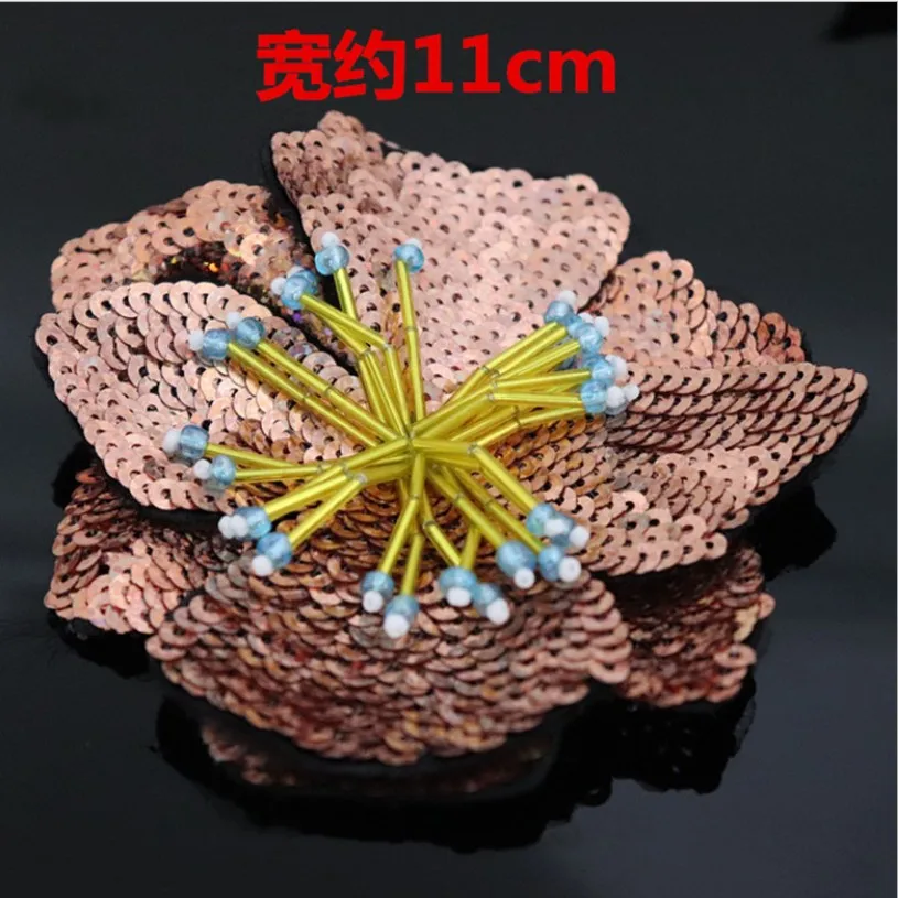 Ручная работа пайетки большие цветы вышитые бисером нашивки винтажная вышитая