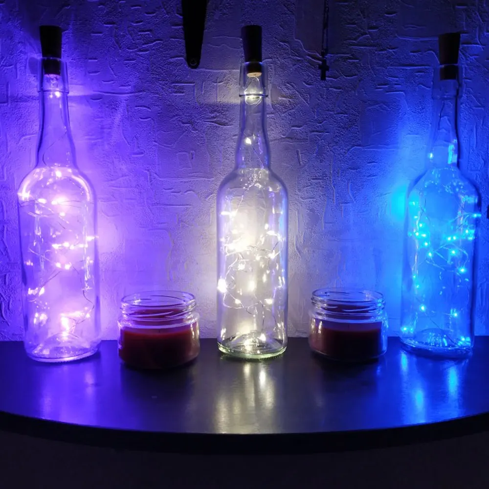 10LED 1 м гирлянда медная проволока коркер сказочные огни серебряная для стеклянной