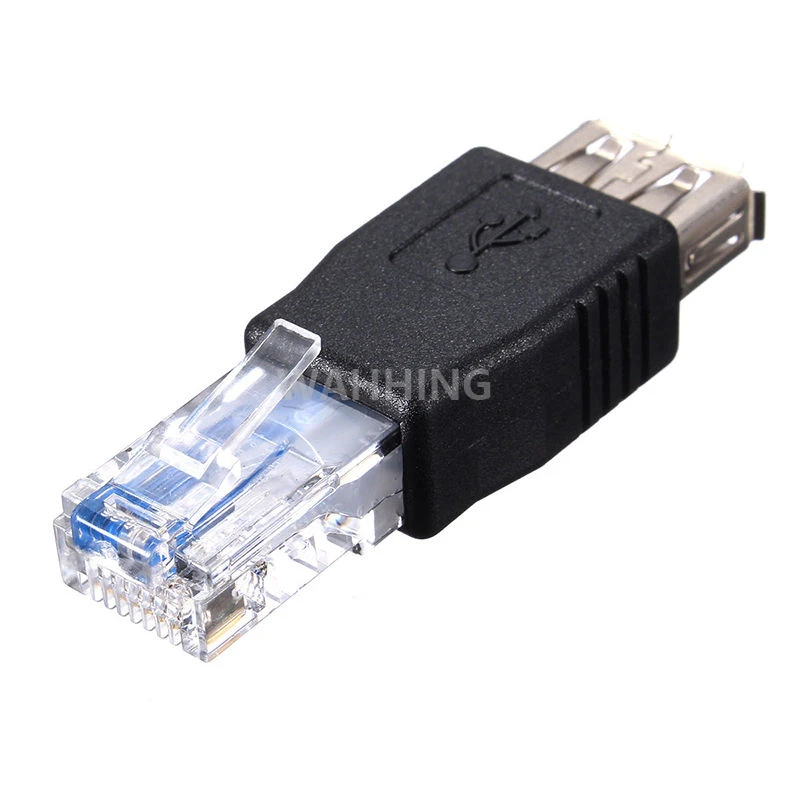 1pcs 8Pin RJ45 Male to USB Female Adapter Connector RJ45 Network Cable Ethernet Converter Transverter Plugs TR017