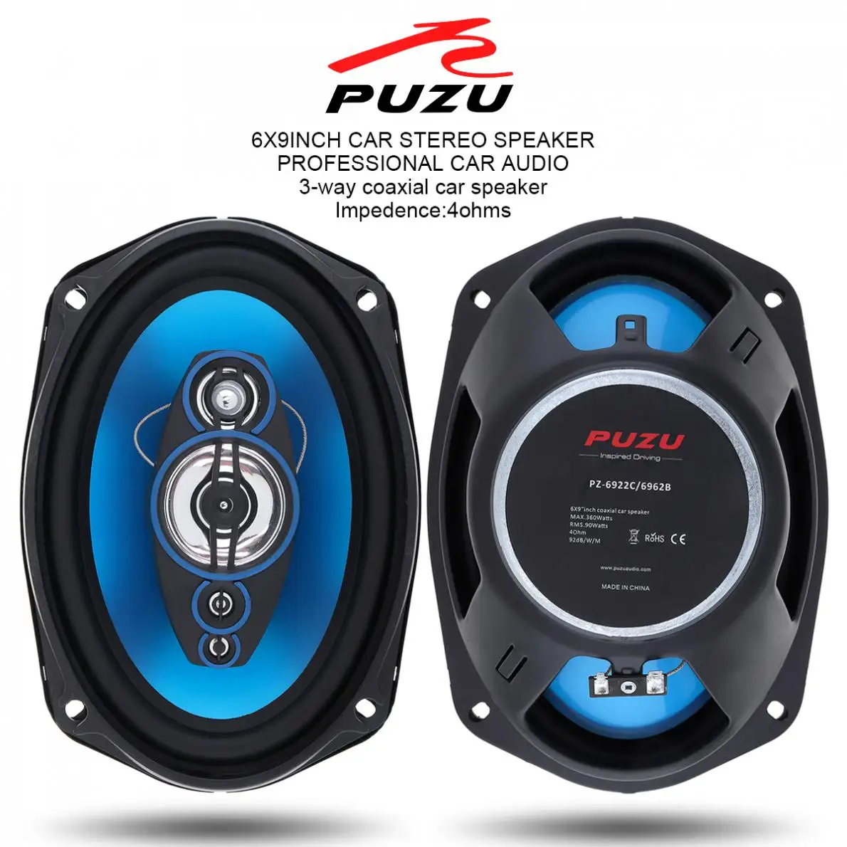 

2pcs 6x9 Inch 360W 3 Way Car Coaxial Auto Audio Music Stereo Full Range Frequency Hifi Speakers Non-destructive Installation