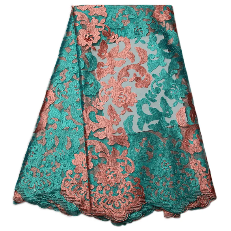 Новое поступление швейцарская вуаль кружева африканские ткань синяя