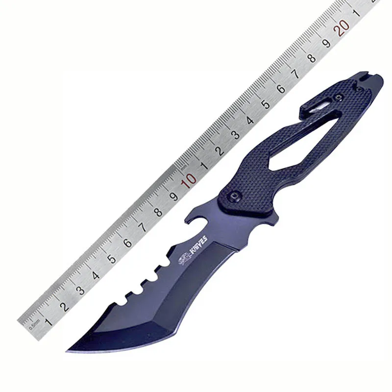 ToughKeng черный 58HRC Мультитул фиксированным лезвием нож зубчатый 5Cr15 карманные ножи