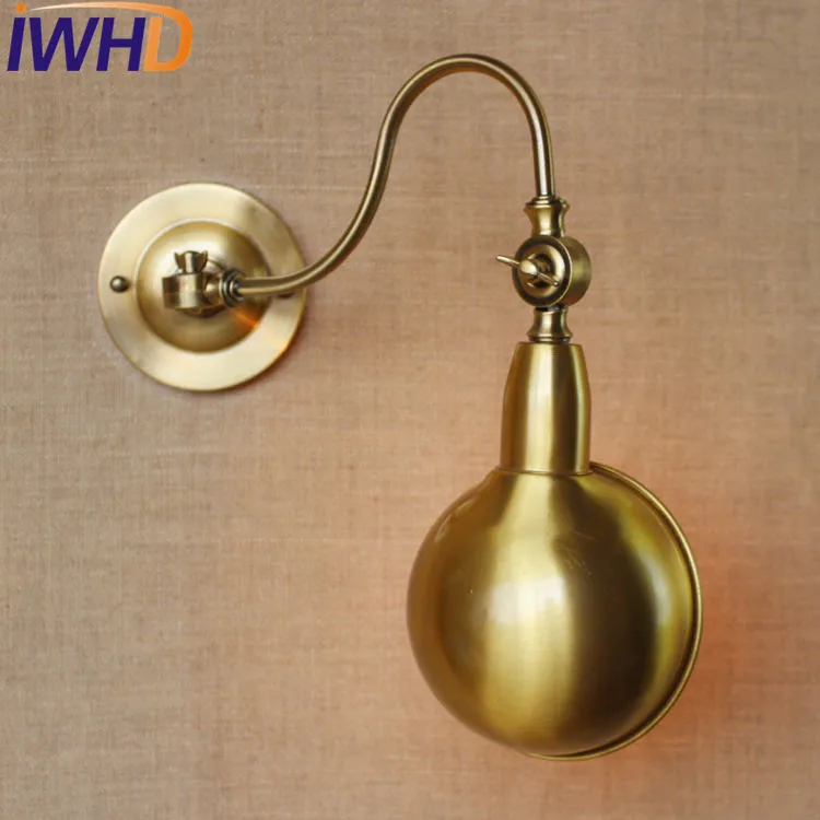 IWHD Ретро винтажная настенная лампа освещение стиль лофт промышленный настенный