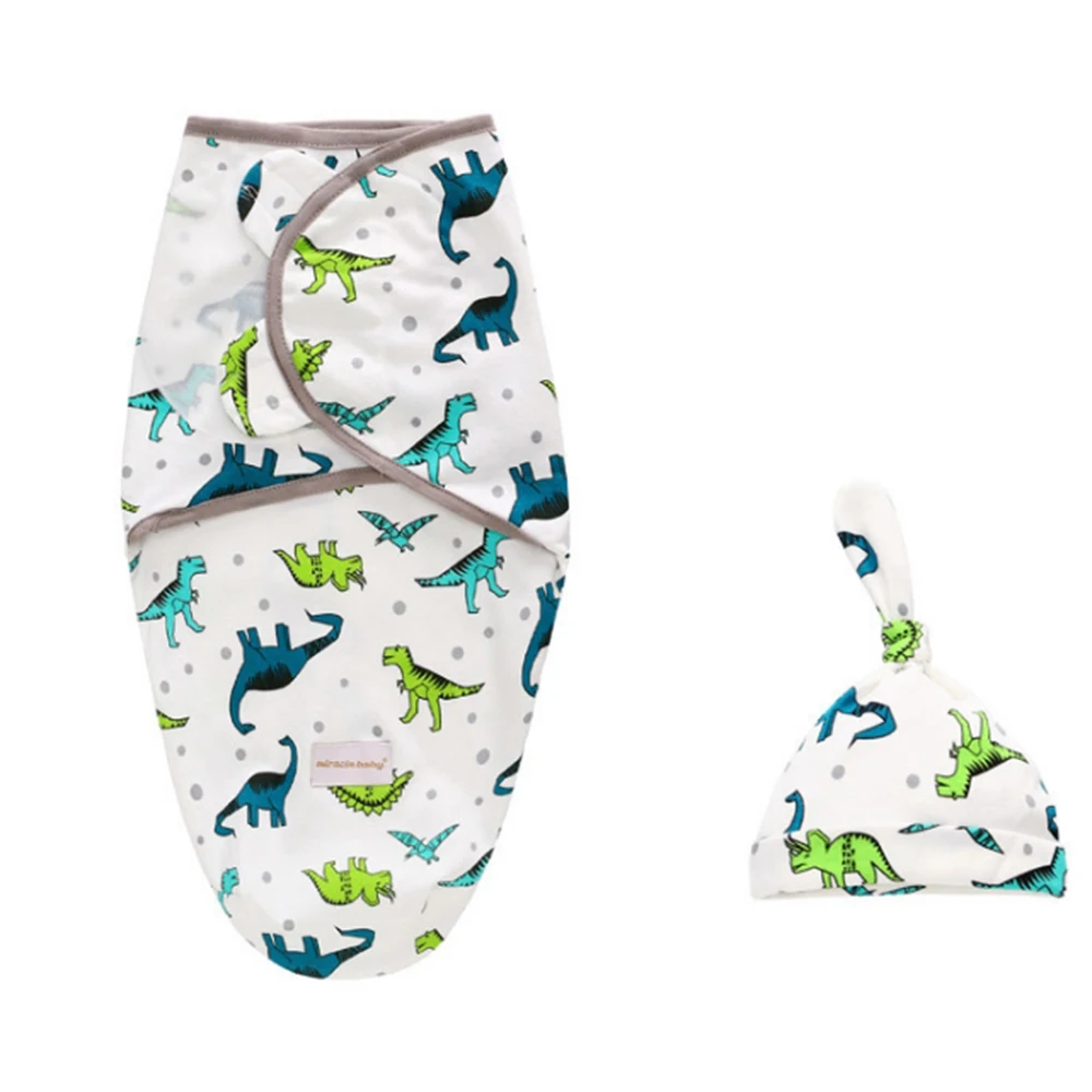 Style 5 CYSINCOS комплект из 2 предметов, пеленка для новорожденных+ шапочка, хлопковое детское одеяло, постельные принадлежности, милый спальный мешок для младенцев 0-6 месяцев - Цвет: Style 5