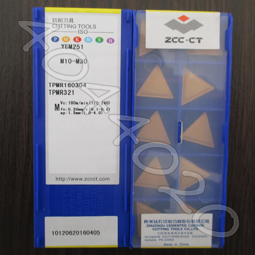 

10pcs TPMR160304 YBC251 ZCCCT cnc carbide triangle milling insert TPMR 160304 TPMR321 for milling of steel ZCC.CT