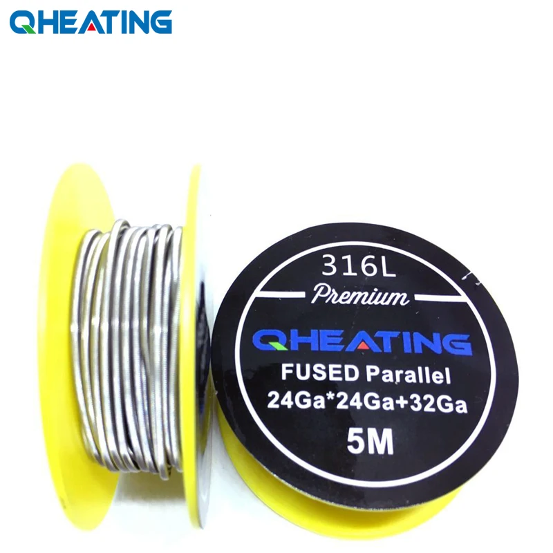 Параллельные нагревательные провода Qheating 316L 24ga * 2 + 32ga для RDA RBA Rebuildable Atomizer