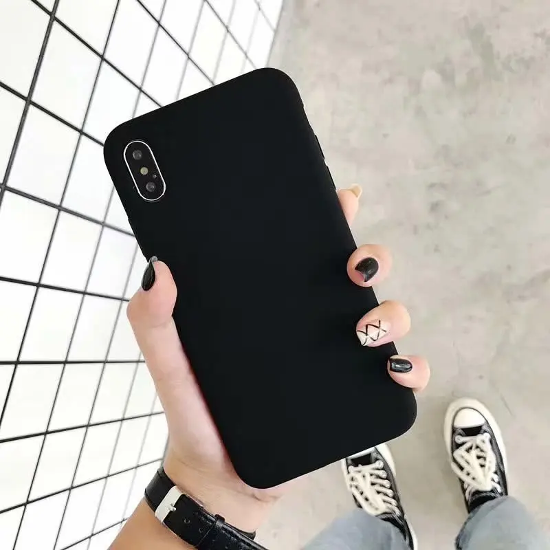 black Высококачественный жидкий силиконовый чехол для телефона для iPhone 11 Pro Max X XS XR 7 8 Plus 6 6S Plus шелковистый мягкий сенсорный противоударный чехол - Цвет: black