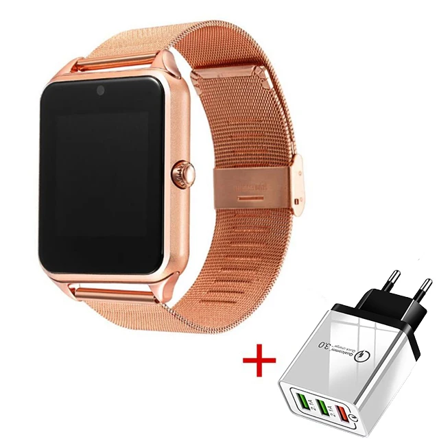 Gold with Charger Смарт-часы GT08 Plus с металлическим ремешком, наручные часы с Bluetooth, с поддержкой камеры, sim-карты TF, Android и IOS PK Y1 S8 X7D DZ09 V8 A1 - Цвет: Gold with Charger