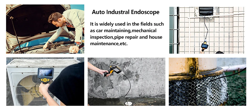 Antscope 4,3 дюймов промышленный эндоскоп 1080P HD 8 мм Инспекционная камера для ремонта авто инструмент змея жесткий ручной Wifi эндоскоп 35