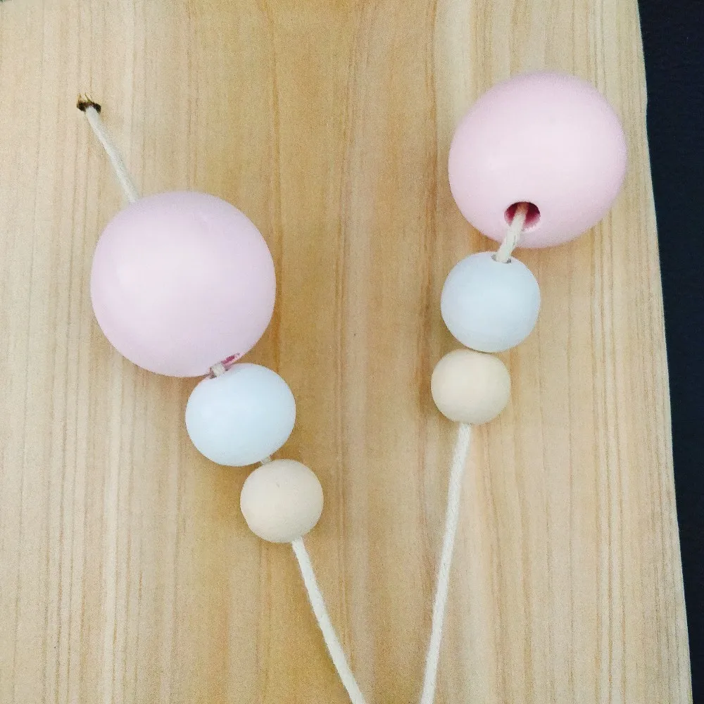 big pink white Скандинавский стиль Скандинавия оригинальная деревянная бусина настенная полка для книг цветочный горшок детская комната украшение реквизит для фотосъемки подвесные полки - Цвет: big pink white