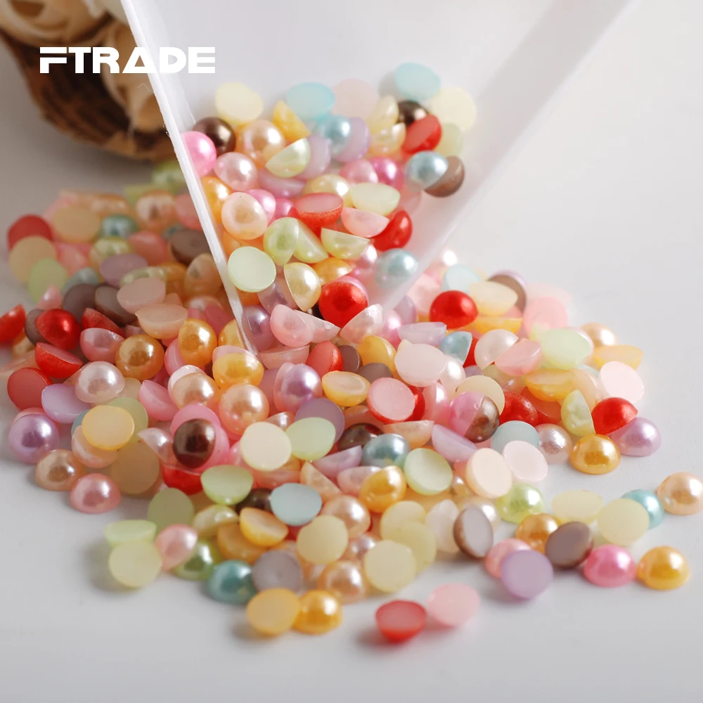 Полукруглые жемчужины АБС-пластик имитация жемчуга 2/3/4/5/6/7/8 мм плоская задняя