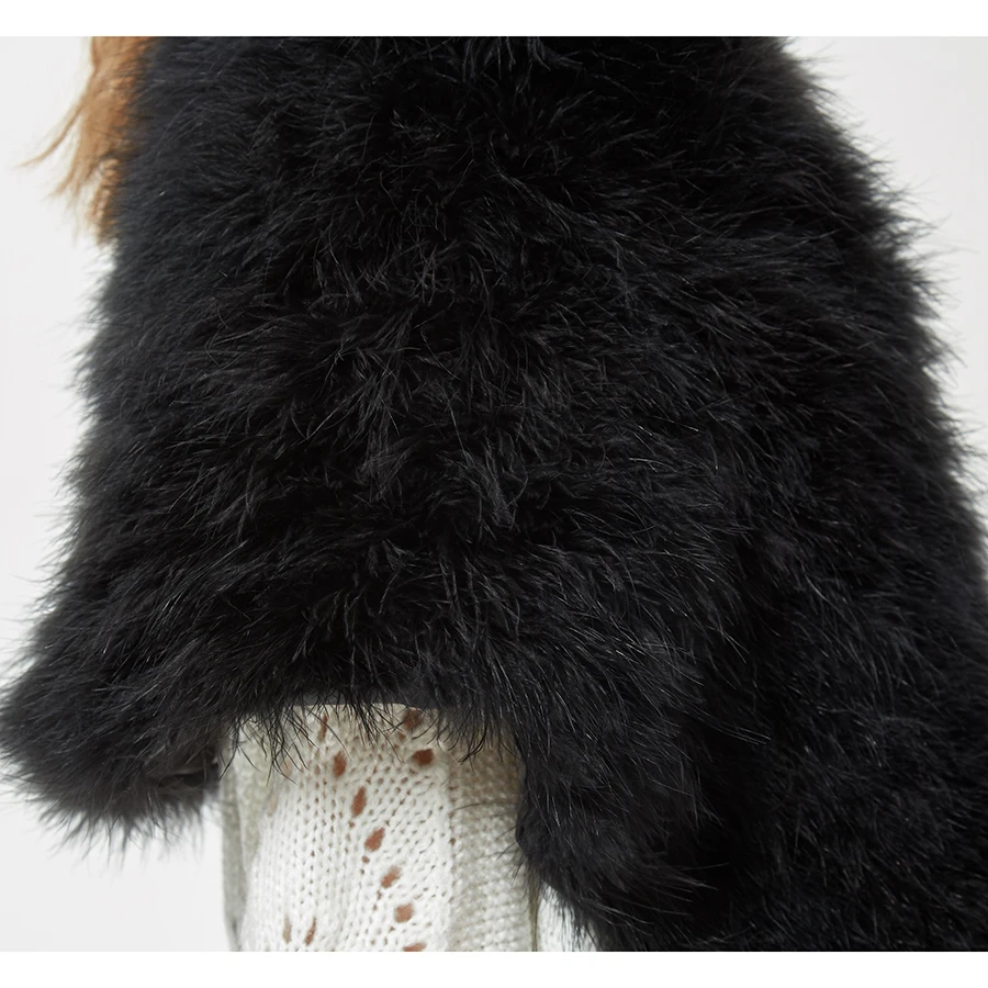 

Real Ostrich Fur Shawls For Women Fashion Wedding Bride Party Scarves Pashmina Solid Turkey Feather Muffler