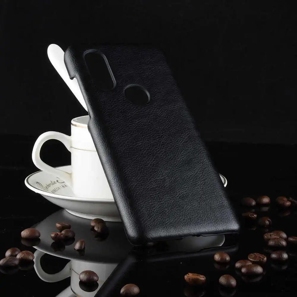 black Чехол для телефона из искусственной кожи с узором Личи в стиле ретро для Motorola One Vision MOTO ONE POWER для MOTO P40 Z4 PLAY Z3 PLAY P30PLAY P30 NOTE - Цвет: black