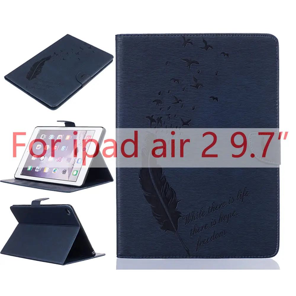 Чехол для ipad air 2 Чехол Air1 из искусственной кожи+ мягкий чехол на заднюю панель с кошельком и отделением для карт A1566 A1567 чехол для ipad air 1 2 Чехол - Цвет: AIR 2 Dark Blue