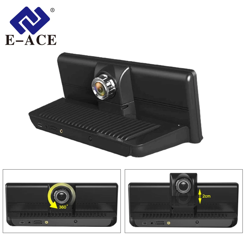 E-ACE E14 Автомобильные видеорегистраторы 4G Android 8,0 дюймов видеорегистратор 1080P видео рекордер gps навигация ADAS Dashcam с камерой заднего вида авто Dvr