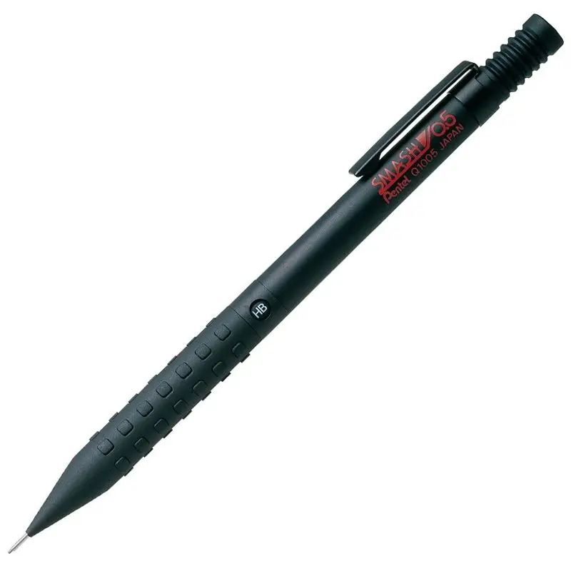 Япония Pentel Smash Q1005 механический карандаш резиновый держатель Анти-скольжения 0,5 мм металлический корпус - Цвет: Черный