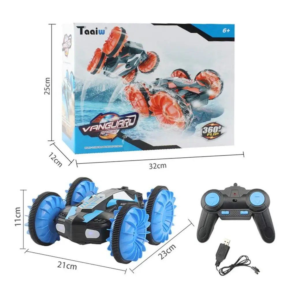 

Water and Land RC Car Amphibious Agents 360 Rotate Remote Control Stunt Car Electric LED Night Light RC Robot Car for Kids
