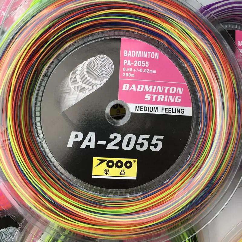 1 рулон 200 м Topo PA-2055 новые розовые и белые Струны для ракетки для бадминтона 0,7 мм Струны для бадминтона максимальное напряжение 28 фунтов