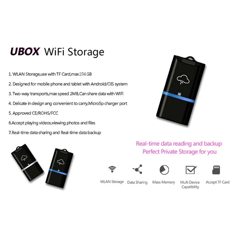USB беспроводной Wi-Fi флэш-накопитель драйвер TF/SD кард-ридер для iPhone iPad Android смартфон ПК
