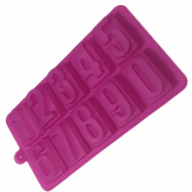 Purple Силиконовый инструмент для торта, шоколадная форма, форма для печенья, 3D цифровая форма, инструменты для торта, инструмент для украшения торта F0014 - Цвет: Purple