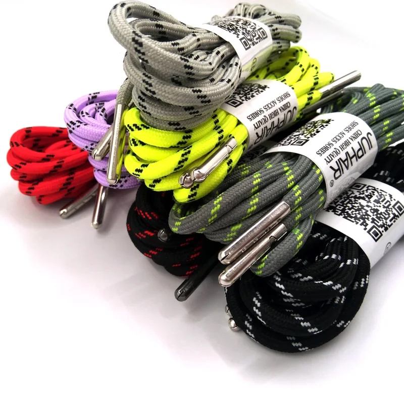

1-12Pair Fluorescent Yellow Black Outdoor Sport Round Shoelaces Shoe Lace Boot Athletic Unisex Rope Athletic Metal Head Shoelace