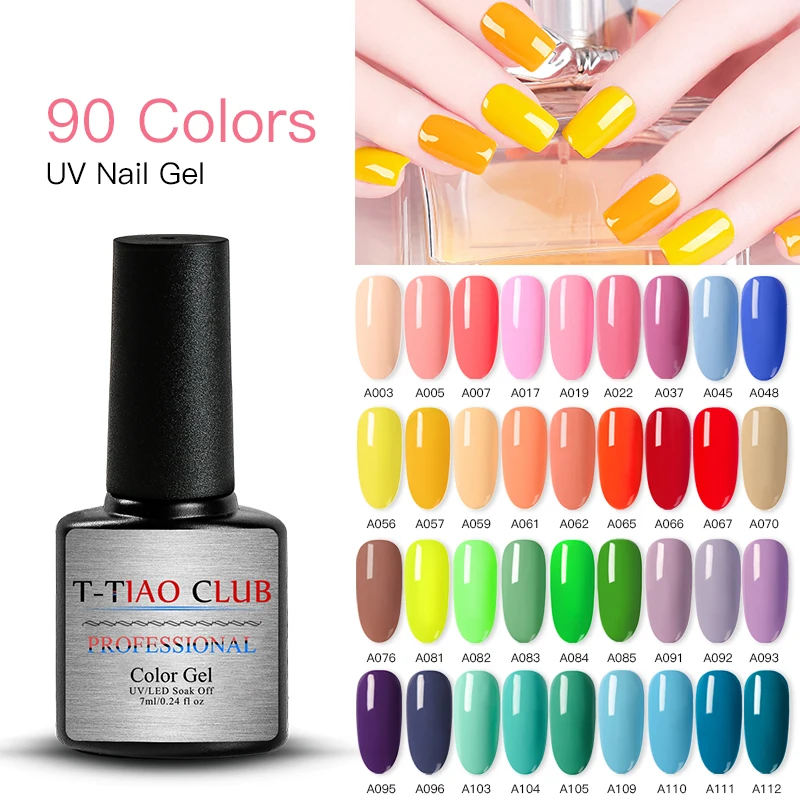 

T-TIAO CLUB Gel Nail Polish Set Nails Soak Off Manicure Top Base Coat UV Gel Varnish Semi Permanent Nail Art Manicure Lacquer
