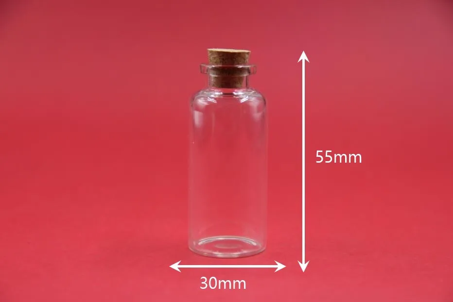100pcs 30*55mm 23ml glass bottle drift bottles message vial Christmas gift wedding decor jar jewelry pendant DIY | Украшения и