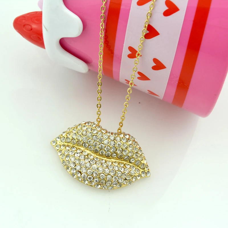 Женское Ожерелье чокер с красными губами на весну и лето|pendant necklace wholesale|pendant chain