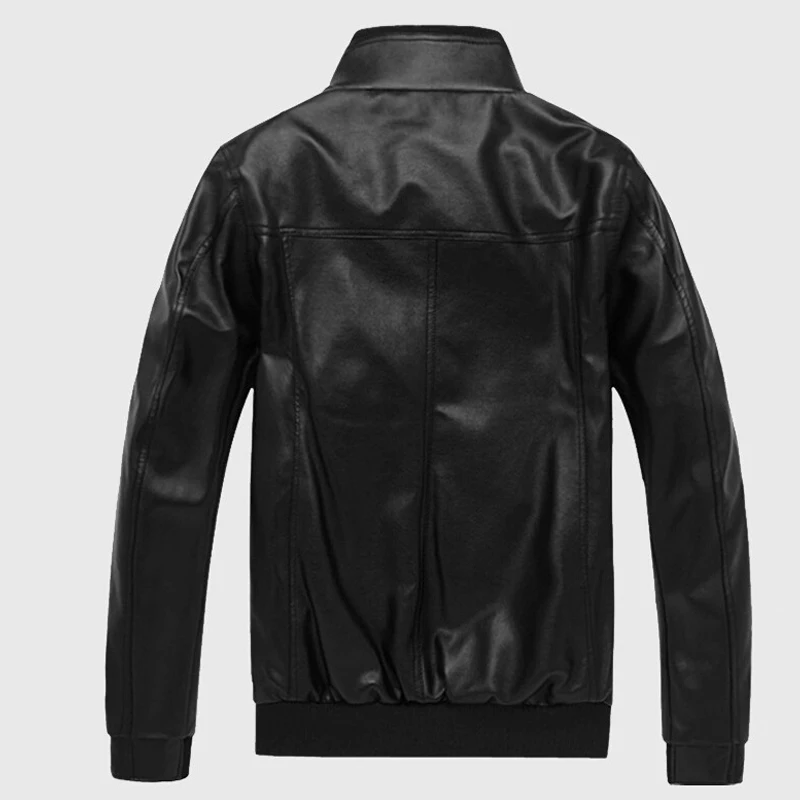 Мужские Куртки из искусственной кожи с воротником-стойкой Faroonee Мотоциклетные на