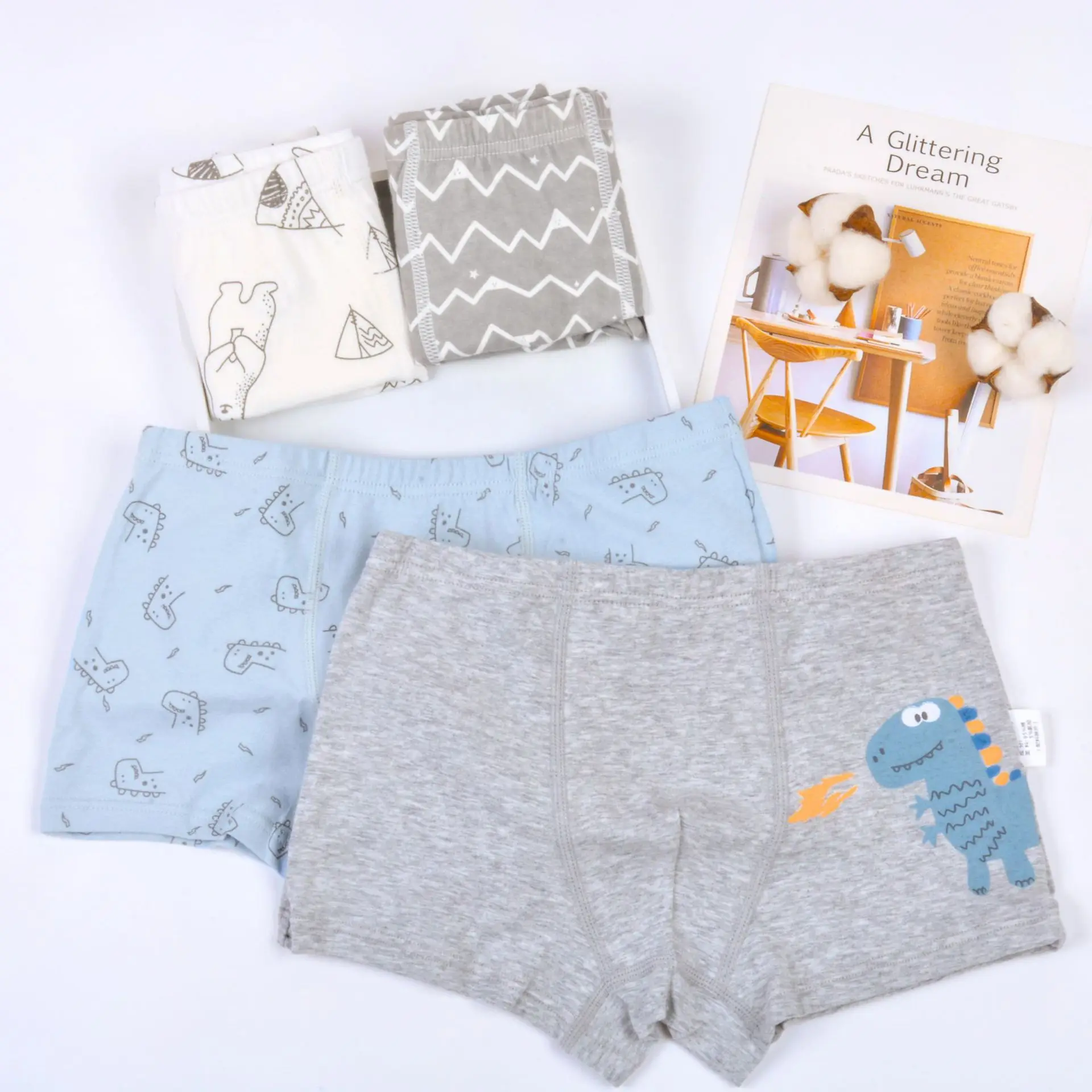 2 шт. упак. Новое Детское хлопковое нижнее белье с плоской подошвой для мальчиков