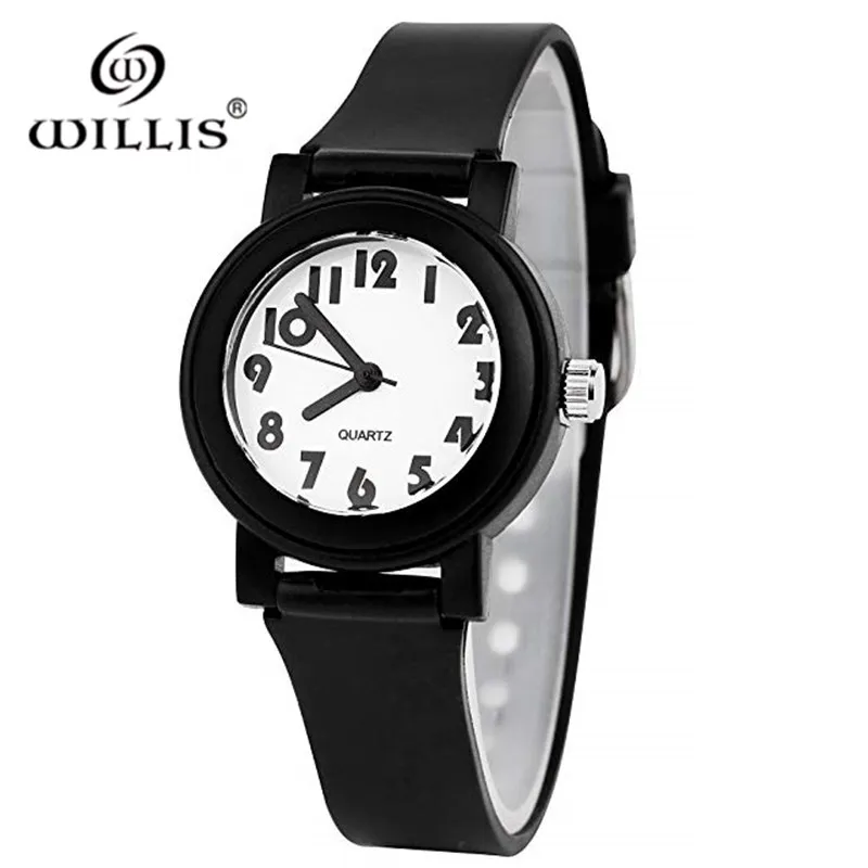 

WILLIS Famous Brand Kids clock Watches girl Watch Bracelet Watch child Electronic Healthy Material Rubber Band Children Watch