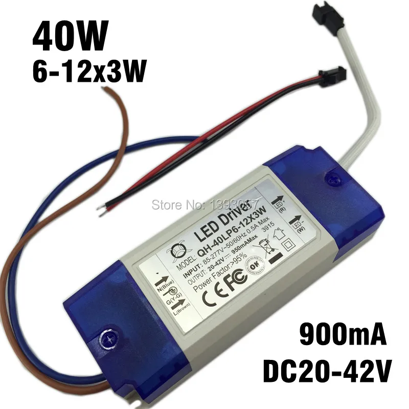 

5 Pieces 6-12x3W 900mA LED Driver 20W 30W 40W DC20-42V High Power LED Powr Supply For Floodlight